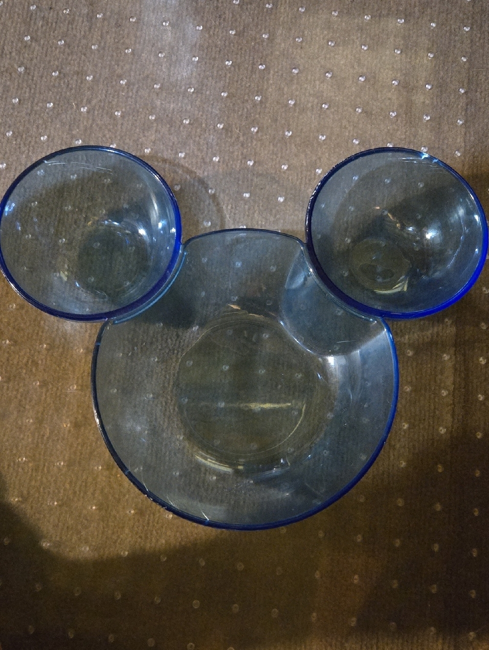 Disney Blue Mickey Mouse Thick Plastic Serving Dish